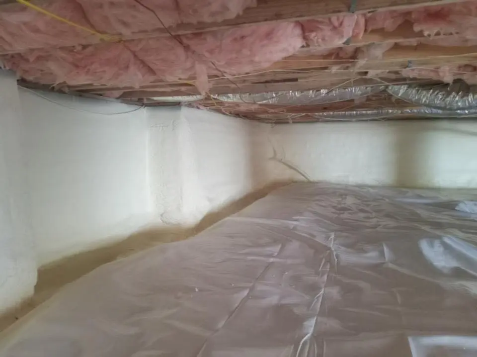 Crawl space encapsulation with closed-cell spray foam for Roof Maintenance in Hudson